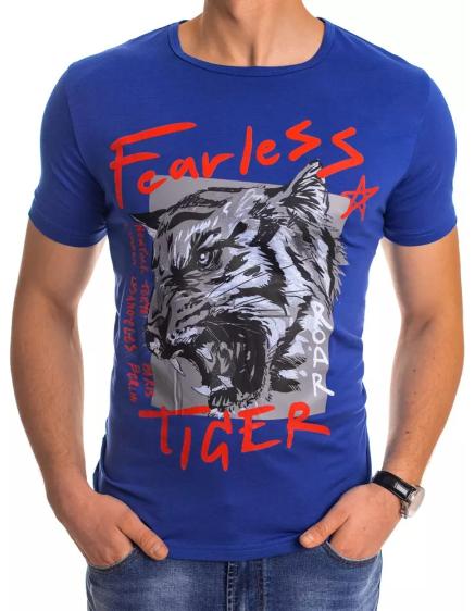 Pánské tričko s potiskem modré FEARLESS