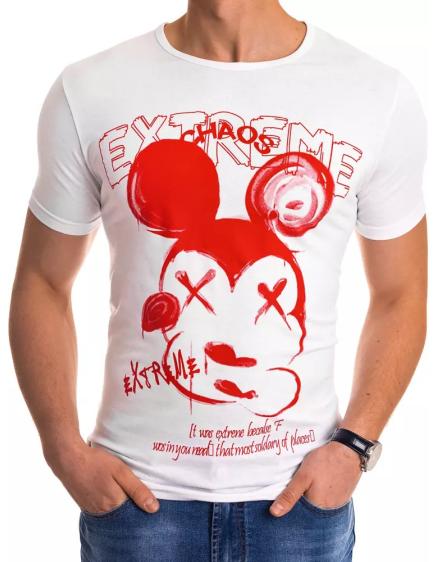 Pánské tričko s potiskem bílé MICKY