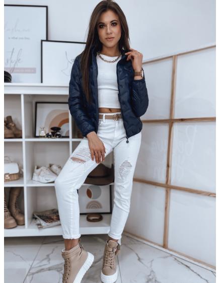 Dámská prošívaná bunda s kapucí SPRING tmavě modrá 