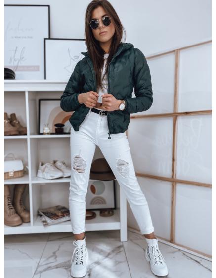 Dámská prošívaná bunda s kapucí SPRING zelená 