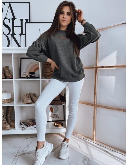 Női nyomtatott pulóver FOCUS sötétszürke