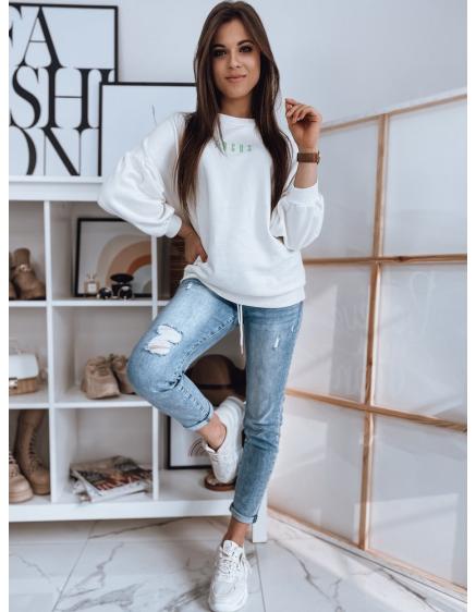 Női nyomtatott pulóver FOCUS fehér