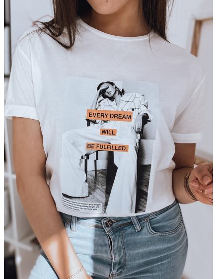 Női póló EVERY DREAM felirattal, fehér