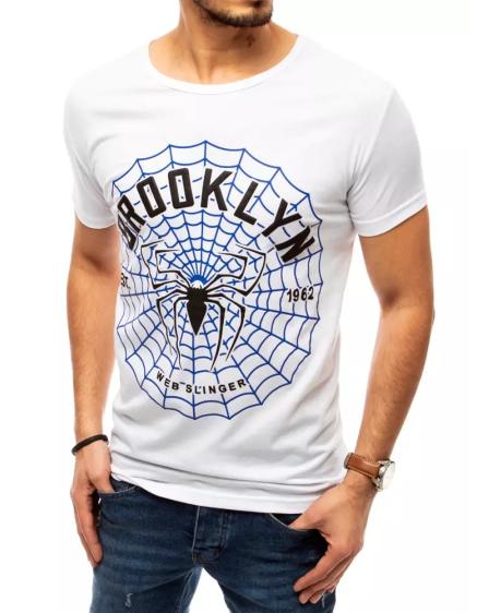 Pánska biela košeľa s potlačou