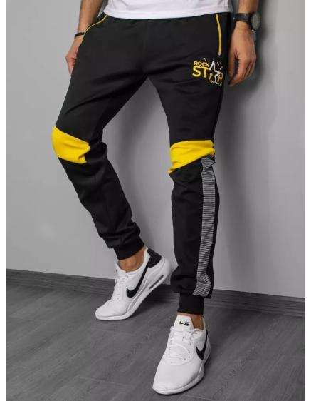 Pánské tepláky s potiskem černé ROCKSTAR