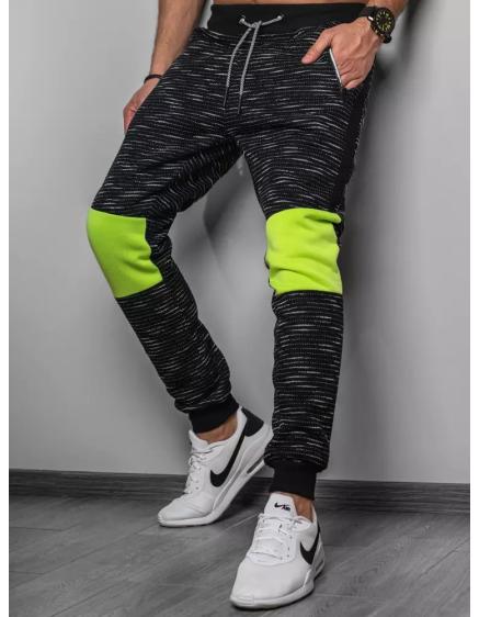 Férfi nyomtatott tréningnadrág zöld DRIZZLE