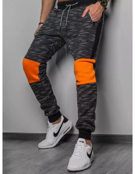 Pánské tepláky s potiskem oranžové DRIZZLE