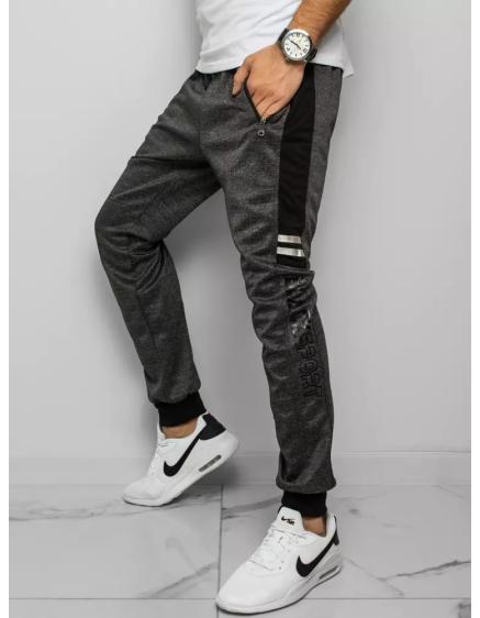 Pánské tepláky s potiskem tmavě šedé SPORT2