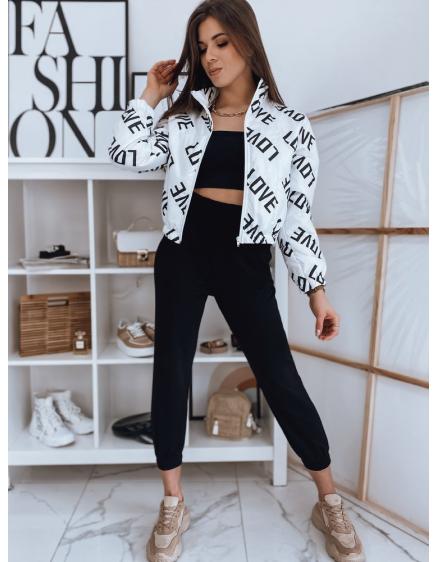 Női bomber dzseki LOVE fehér