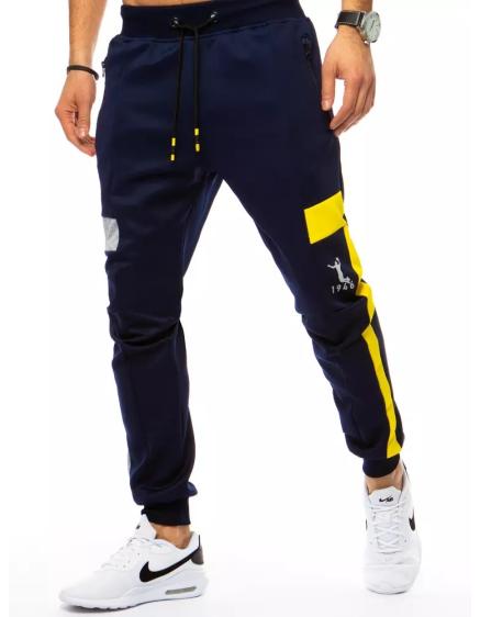 Pánské tepláky s potiskem modré BASKET