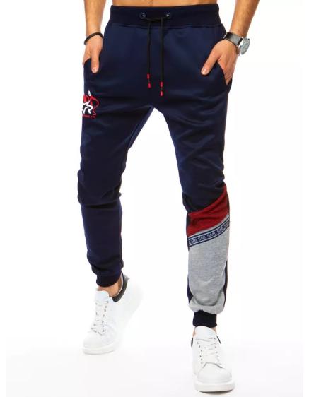 Férfi nyomtatott melegítőnadrág kék TILT