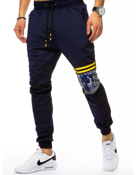 Pánske tepláky s potlačou modrej PRINT