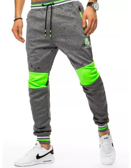 Pánske tepláky s potlačou šedej BEAT