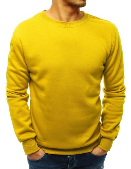 Pánská jednobarevná žlutá mikina