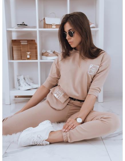 Női nyomtatott tréningruha YOUTH bézs