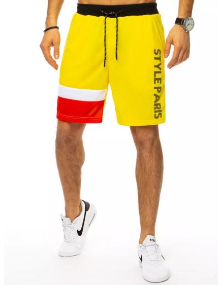 Pánské kraťasy s potiskem žluté STYLE