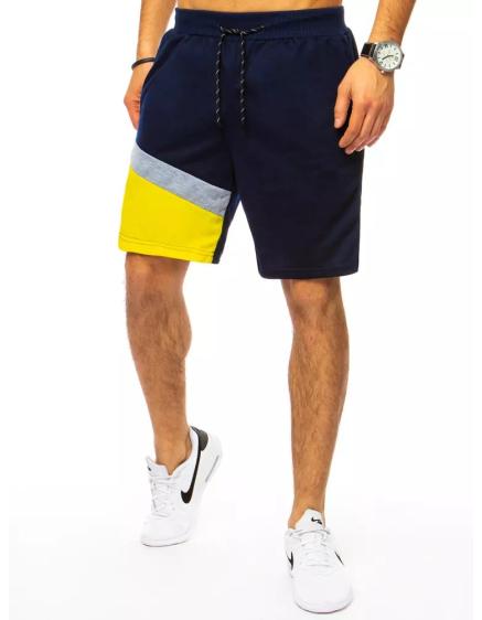 Férfi rövidnadrág nyomtatás nélkül kék BASE