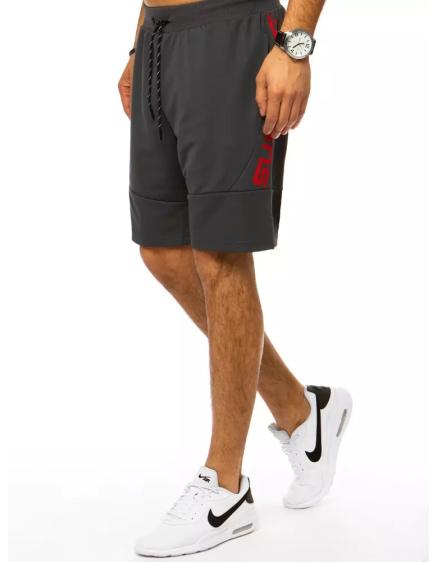 Pánské kraťasy s potiskem šedé SUPER