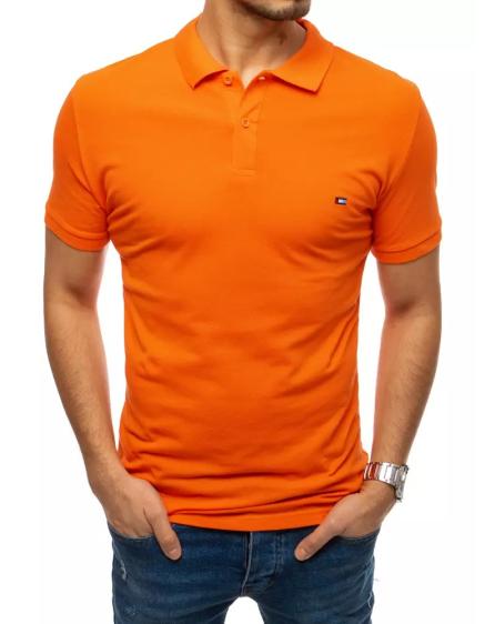 Pánske tričko s golierom oranžovej