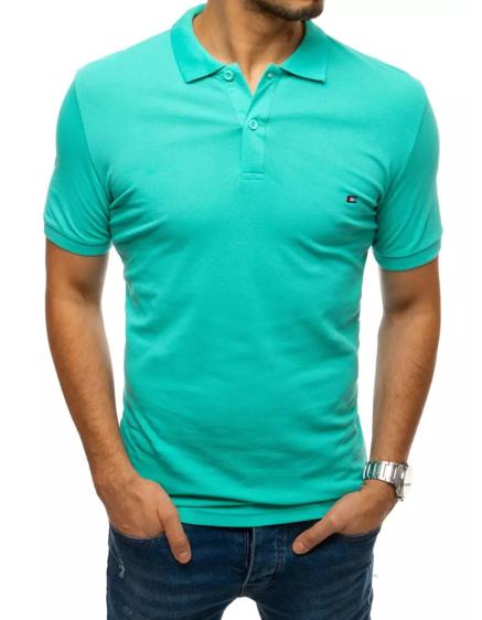 Pánské tričko s límcem nebesky modré