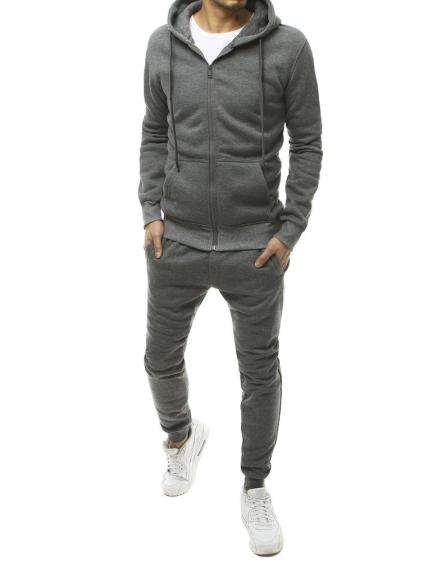 Pánska tepláková súprava na zips tmavo šedá
