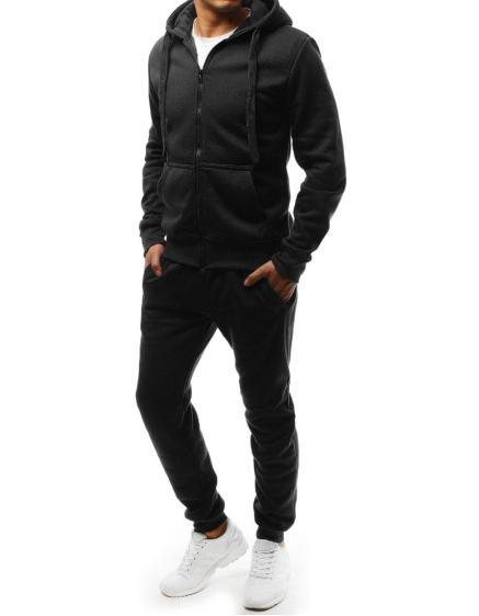 Férfi cipzáras tréningruha fekete