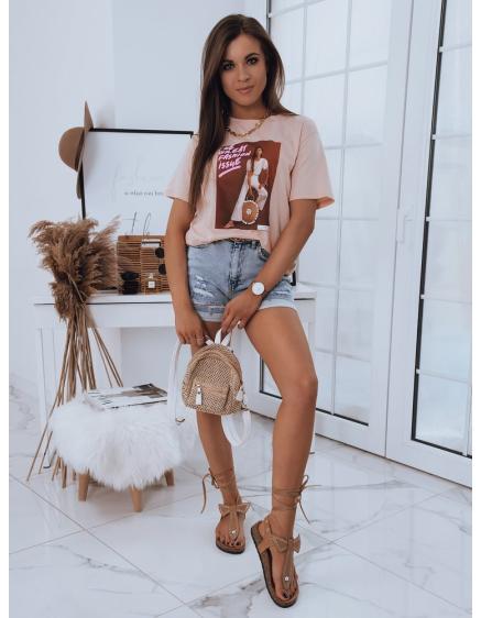 Női póló nyomtatott JASMIN barna