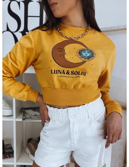 Női nyomtatott pulóver LUNA sárga