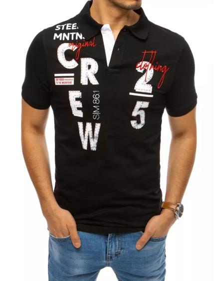 Pánske tričko s potlačou čiernej CREW