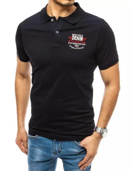 Férfi póló nyomtatott fekete DENIM