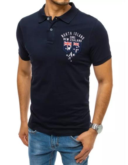 Férfi nyomtatott póló fekete ISLAND