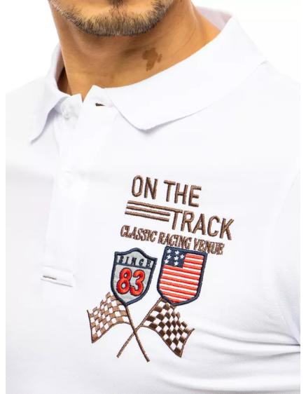 Pánske tričko s potlačou bielej FLAGS