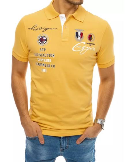 Pánske tričko s golierom žlté SATIS