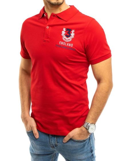 Pánské tričko s límečkem červené NUMMER