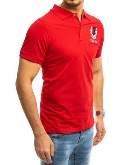 Pánské tričko s límečkem červené NUMMER