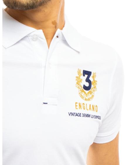 Pánske tričko s golierom bielej NUMMER