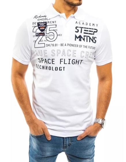 Pánske tričko s golierom bielej STEEP