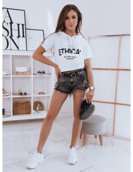 Dámské tričko s nápisem ETHICAL bílá