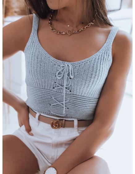 Dámsky vyšívaný top KEJSI modrý