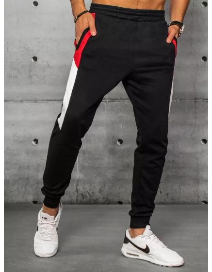 Pánske tepláky bez potlače čierne SLIM