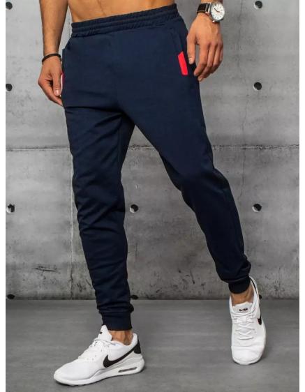 Férfi sportnadrág sötétkék STYLE nyomtatás nélkül