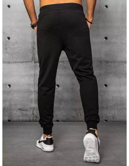 Pánske tepláky bez potlače čierne STRIP