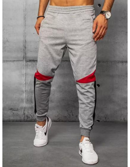 Pánské tepláky bez potisku šedé KNOW