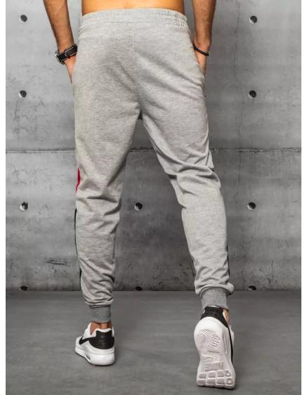 Pánské tepláky bez potisku šedé KNOW