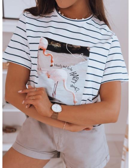 Dámske tričko s potlačou FLAMINGO čierna