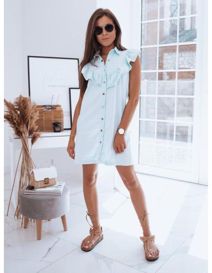 DOLLA női ruha gombokkal világoskék színben