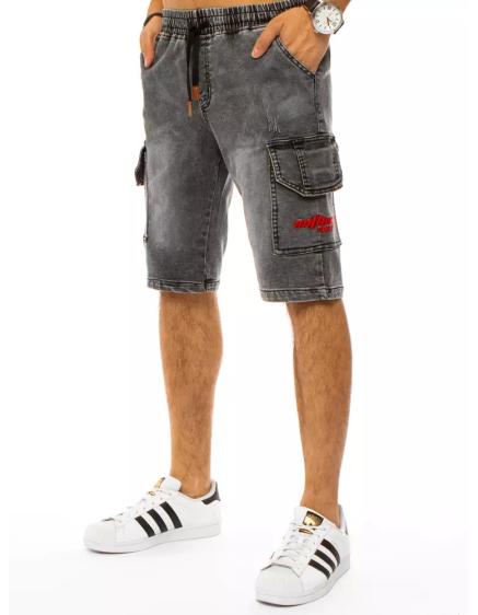 Pánske riflové kraťasy šedej POCKET