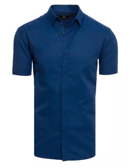 Pánská košile s krátkým rukávem tmavě modrá ELEGANT
