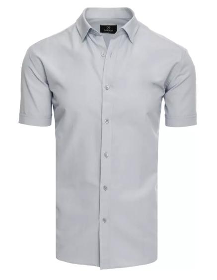 Pánská košile s krátkým rukávem šedá ELEGANT