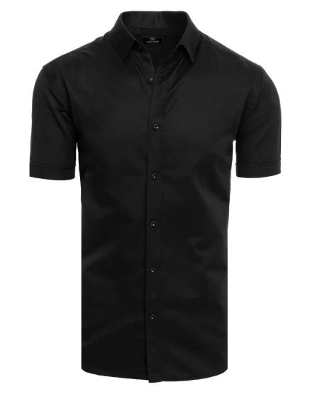 Pánská košile s krátkým rukávem černá ELEGANT